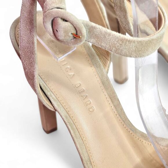 Veronica Beard Darcelle Suede Platform Ankle Wrap Heels Size 8 - Picture 8 of 10